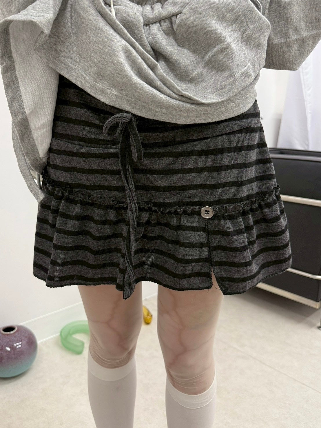 3/12 20:00発売 名古屋店WEB限定 受注制【nmtc +】border culotte skirt / 【エヌエムティーシープラス】ボーダーキュロットスカート (2color)