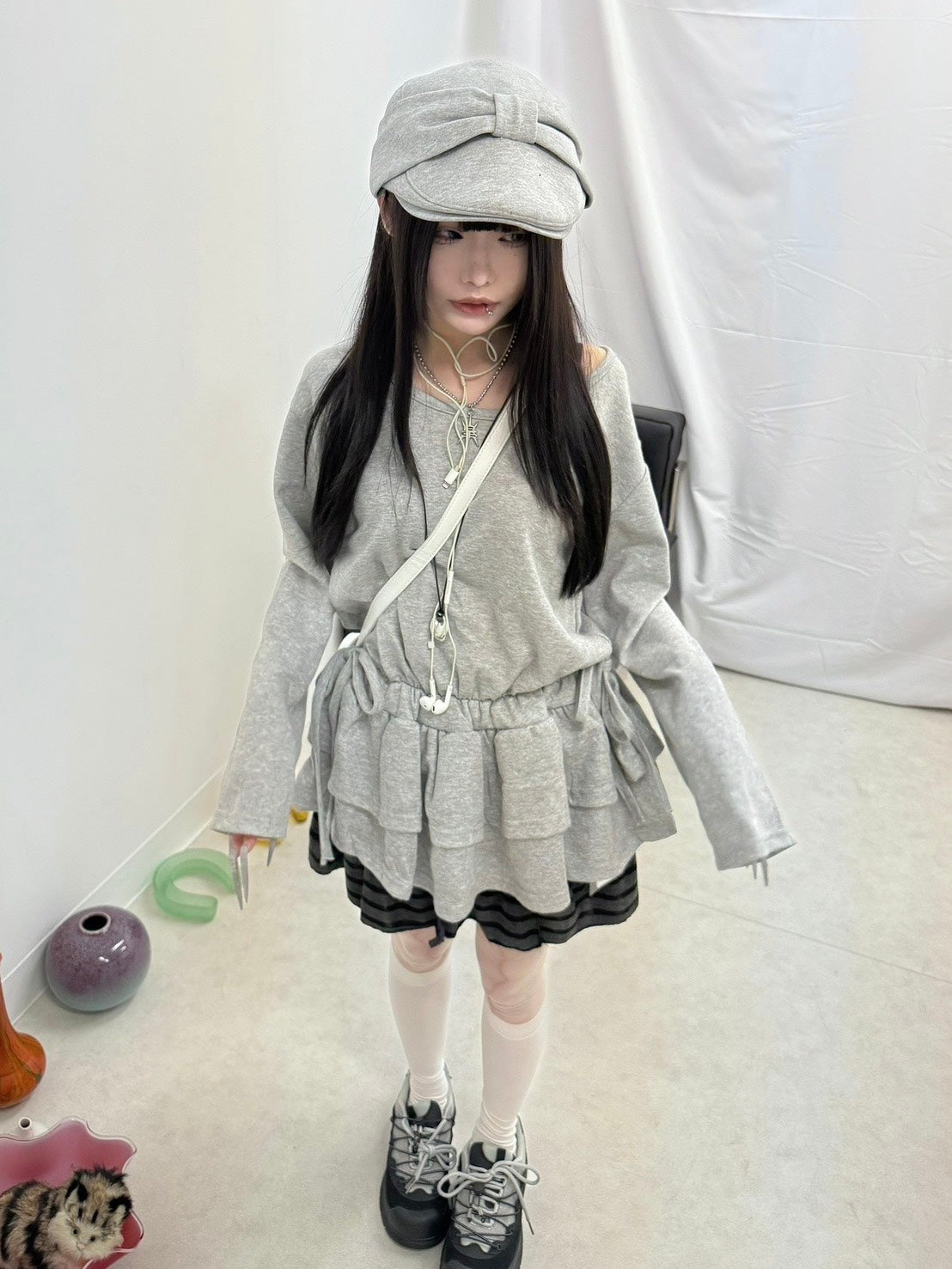 3/12 20:00発売 名古屋店WEB限定 受注制【nmtc +】border culotte skirt / 【エヌエムティーシープラス】ボーダーキュロットスカート (2color)