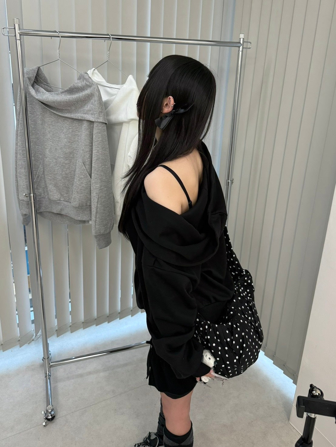 3/12 20:00発売 名古屋店WEB限定 受注制【nmtc +】2way hood off-shoulder sweat shirts / 【エヌエムティーシープラス】ツーウェイフードオフショルダースウェットパンツ (3color)