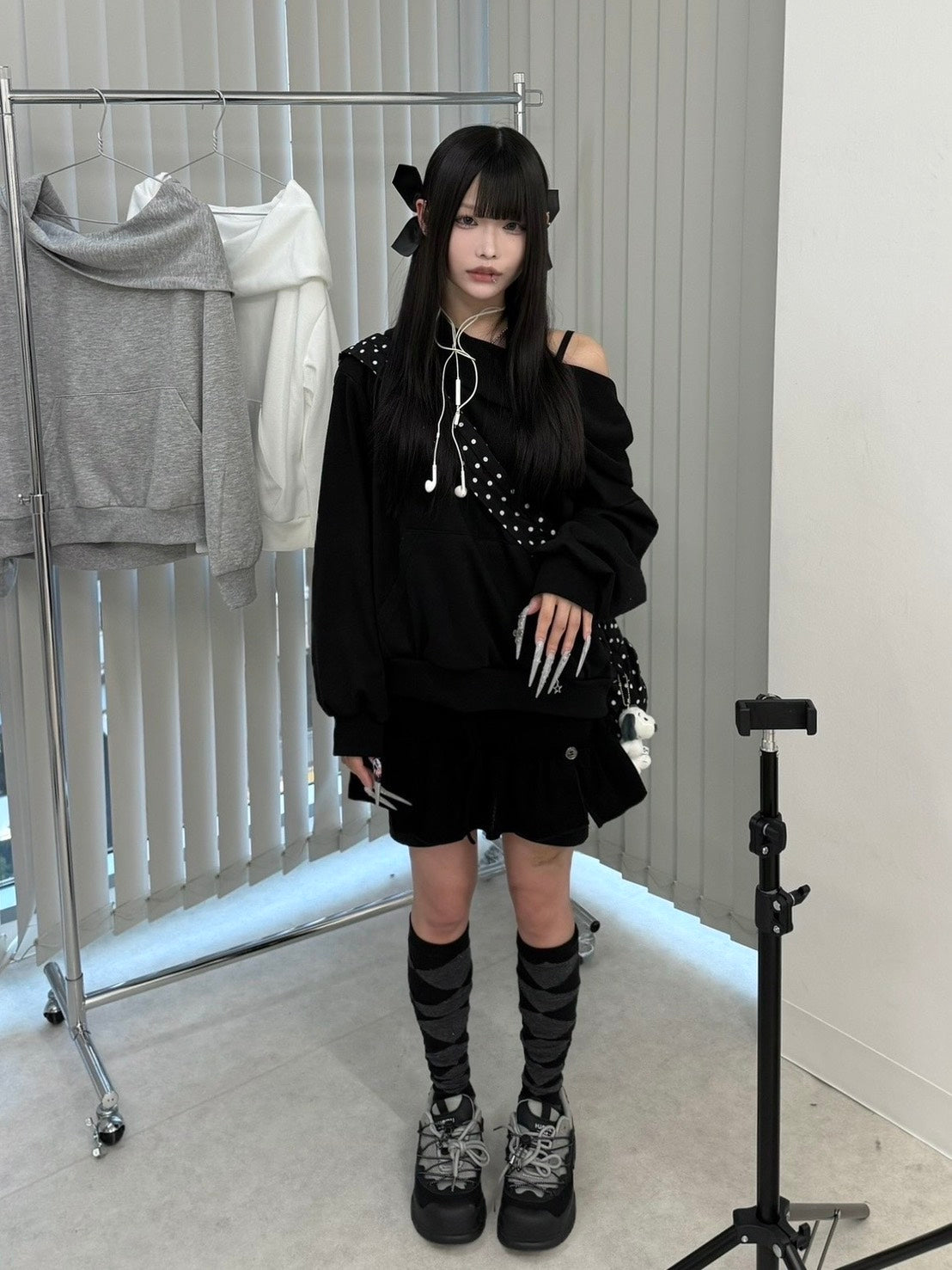 3/12 20:00発売 名古屋店WEB限定 受注制【nmtc +】2way hood off-shoulder sweat shirts / 【エヌエムティーシープラス】ツーウェイフードオフショルダースウェットパンツ (3color)