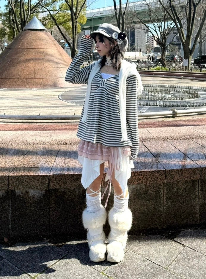 3/12 20:00発売 名古屋店WEB限定 受注制【nmtc +】off-shoulder ribbon border tops (2color)