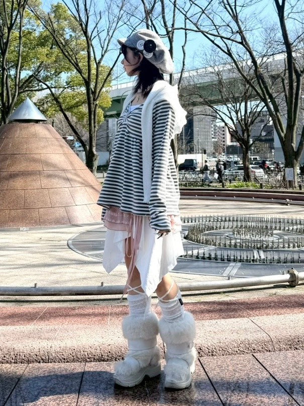 名古屋店WEB限定受注制【nmtc+】off-shoulder ribbon border tops (2color)