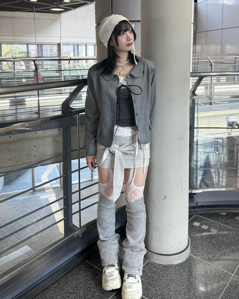 名古屋WEB限定【nmtc+】round collar single cropped jacket (2color)