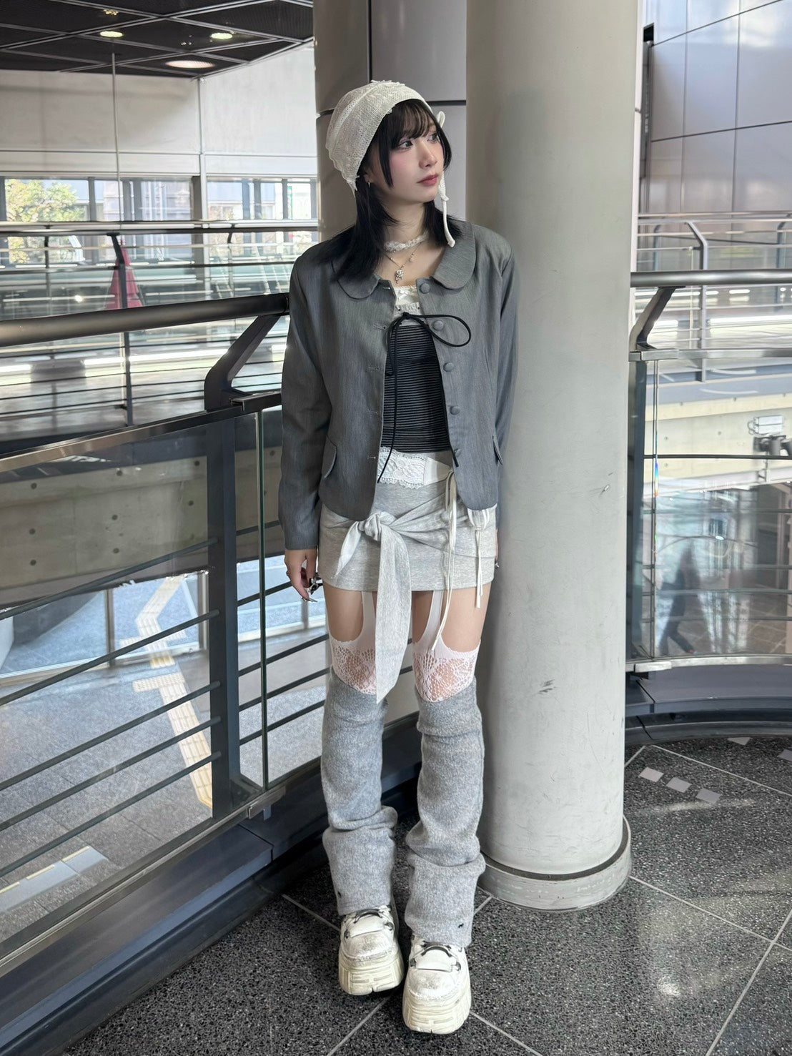 名古屋WEB限定受注制【nmtc+】round collar single cropped jacket (2color)