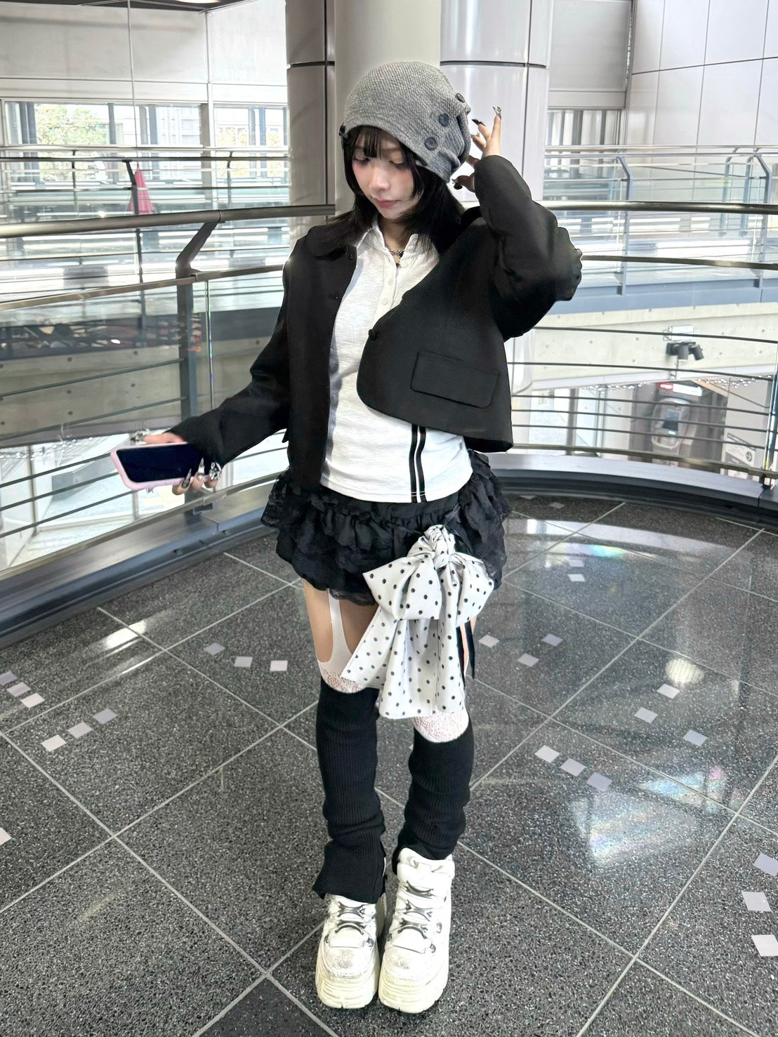 名古屋WEB限定受注制【nmtc+】round collar single cropped jacket (2color)