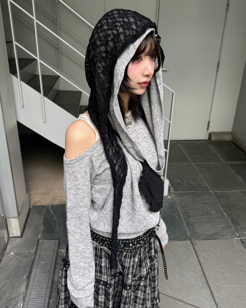 名古屋店WEB限定【nmtc+】one shoulder hoodie (2color)