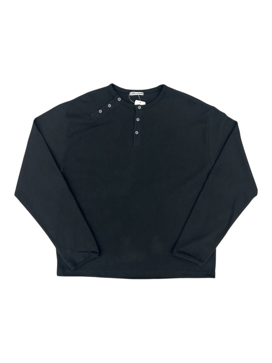 4/18 20:00発売 受注制【nmtc+】double button henry neck long sleeve (2color)