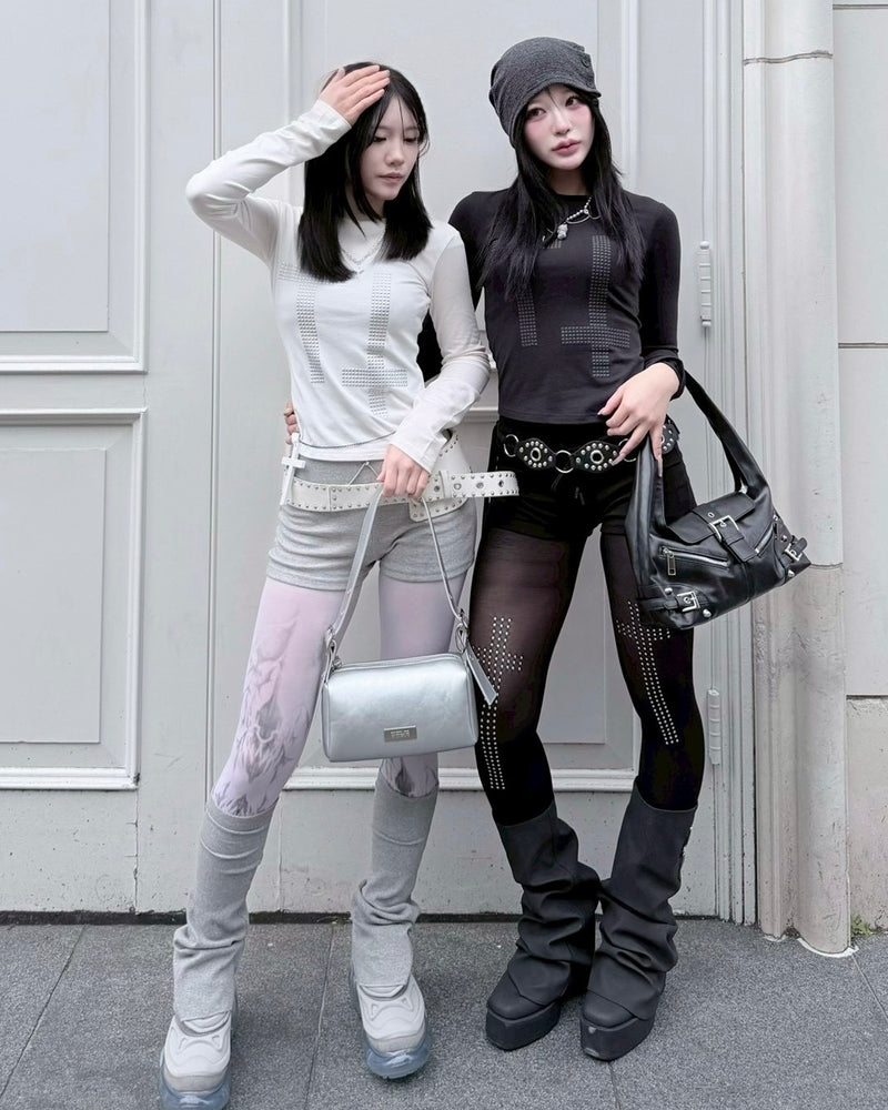 受注制【nmtc+】cross studs long sleeve (2color)