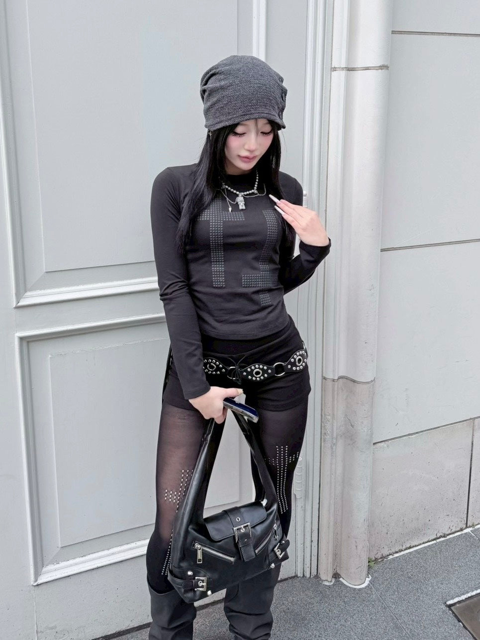 受注制【nmtc+】cross studs long sleeve (2color)