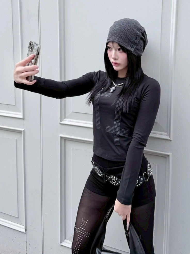 受注制【nmtc+】cross studs long sleeve (2color)