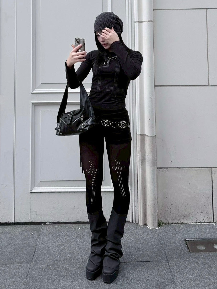 受注制【nmtc+】cross studs long sleeve (2color)