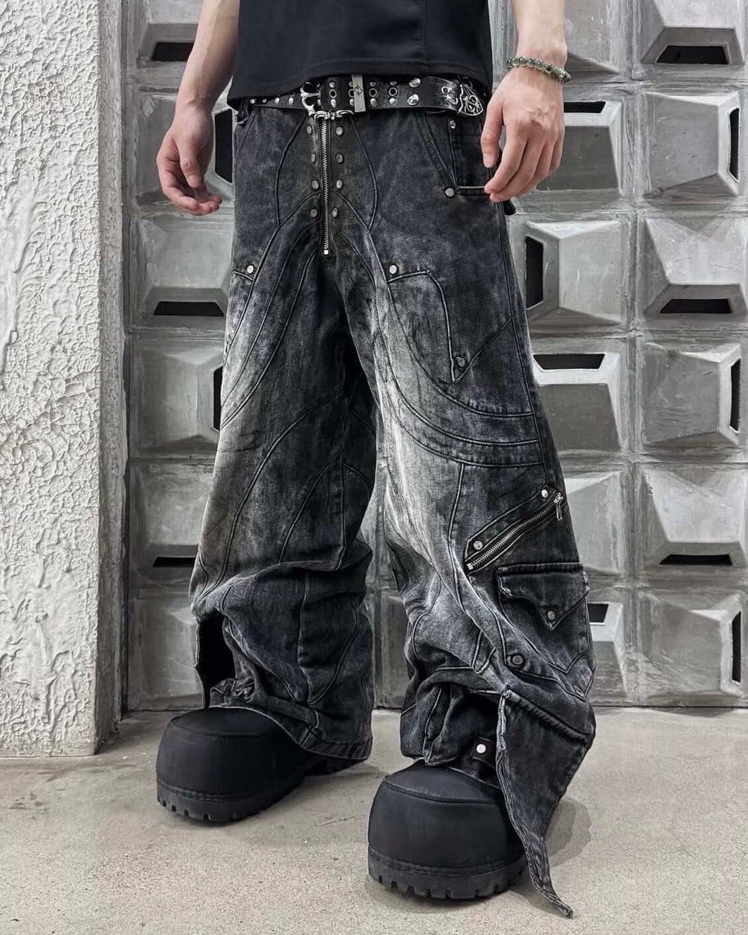 PRESSING別注【RICH】Knight Wide Dirty Washed Pants