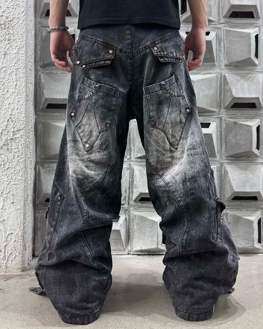 PRESSING別注【RICH】Knight Wide Dirty Washed Pants