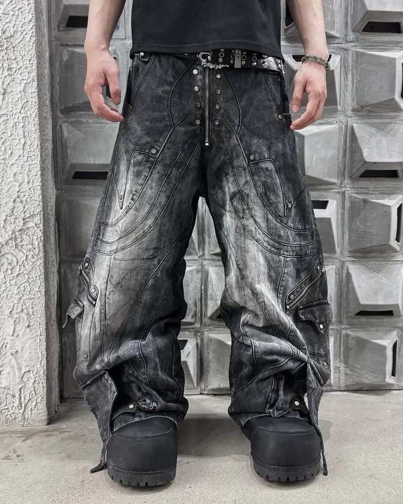 PRESSING別注【RICH】Knight Wide Dirty Washed Pants