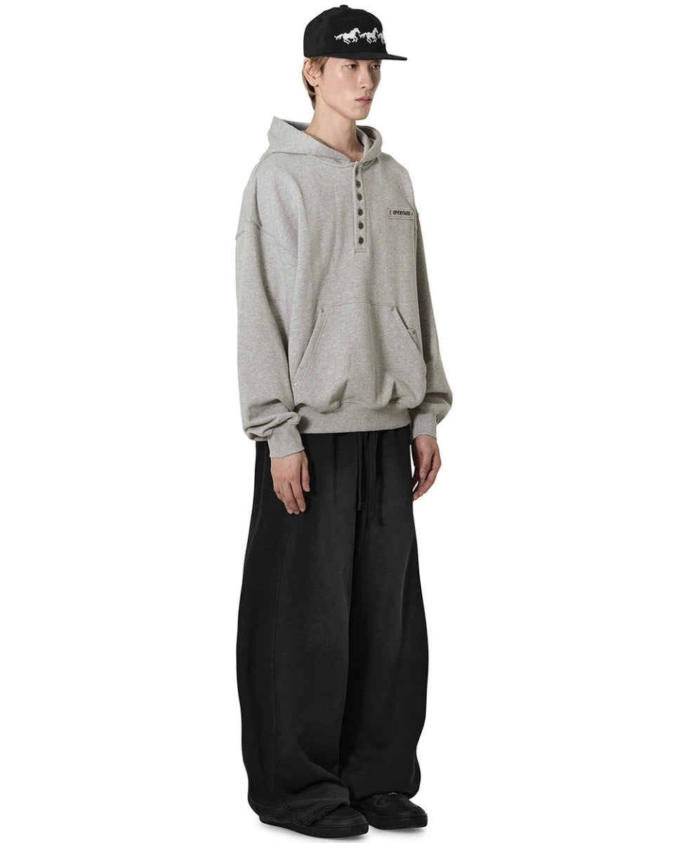 【OY】RIVET HENLEY HOODIE