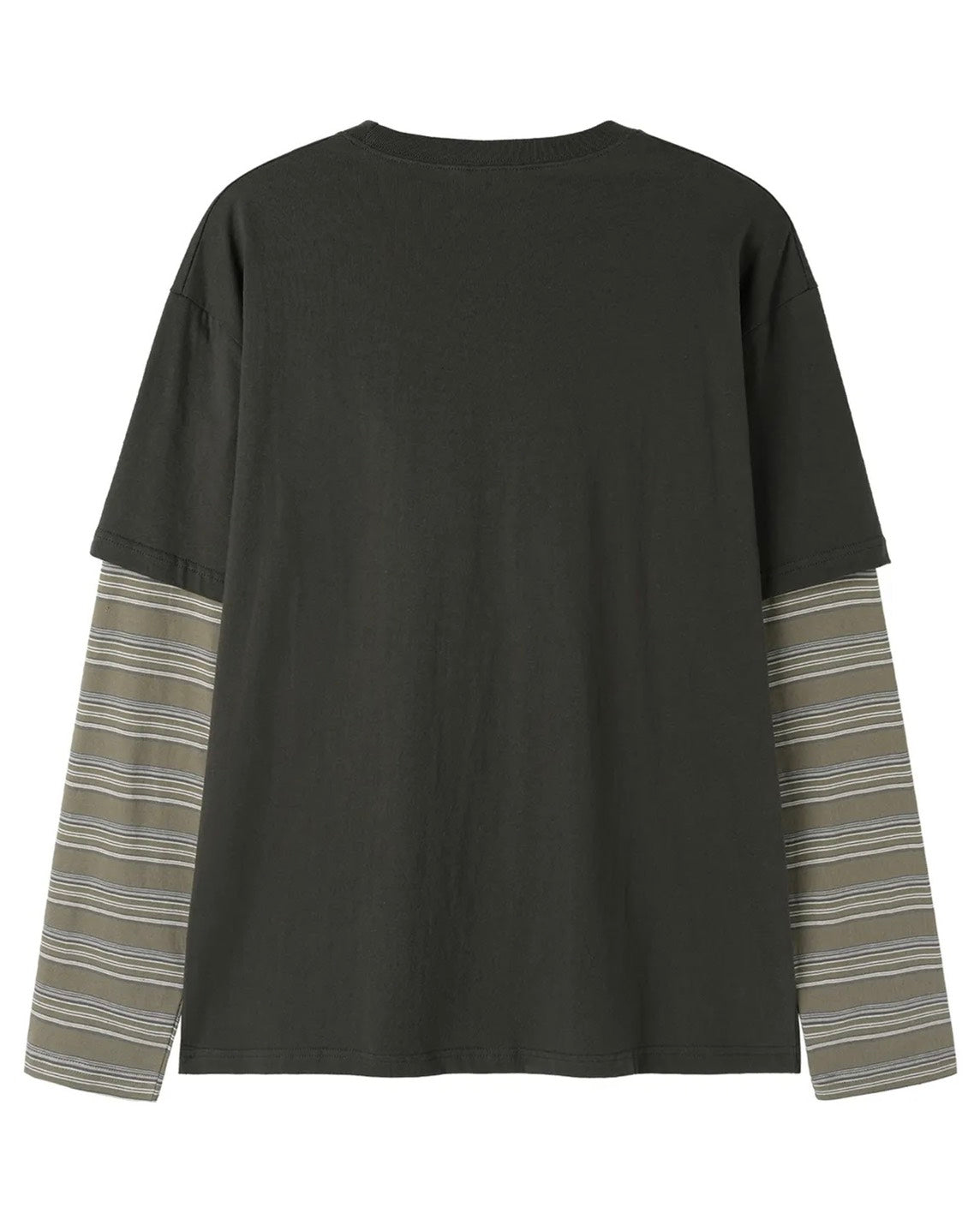 【OY】NEVER SLEEP STRIPE LAYERED L/S TEE