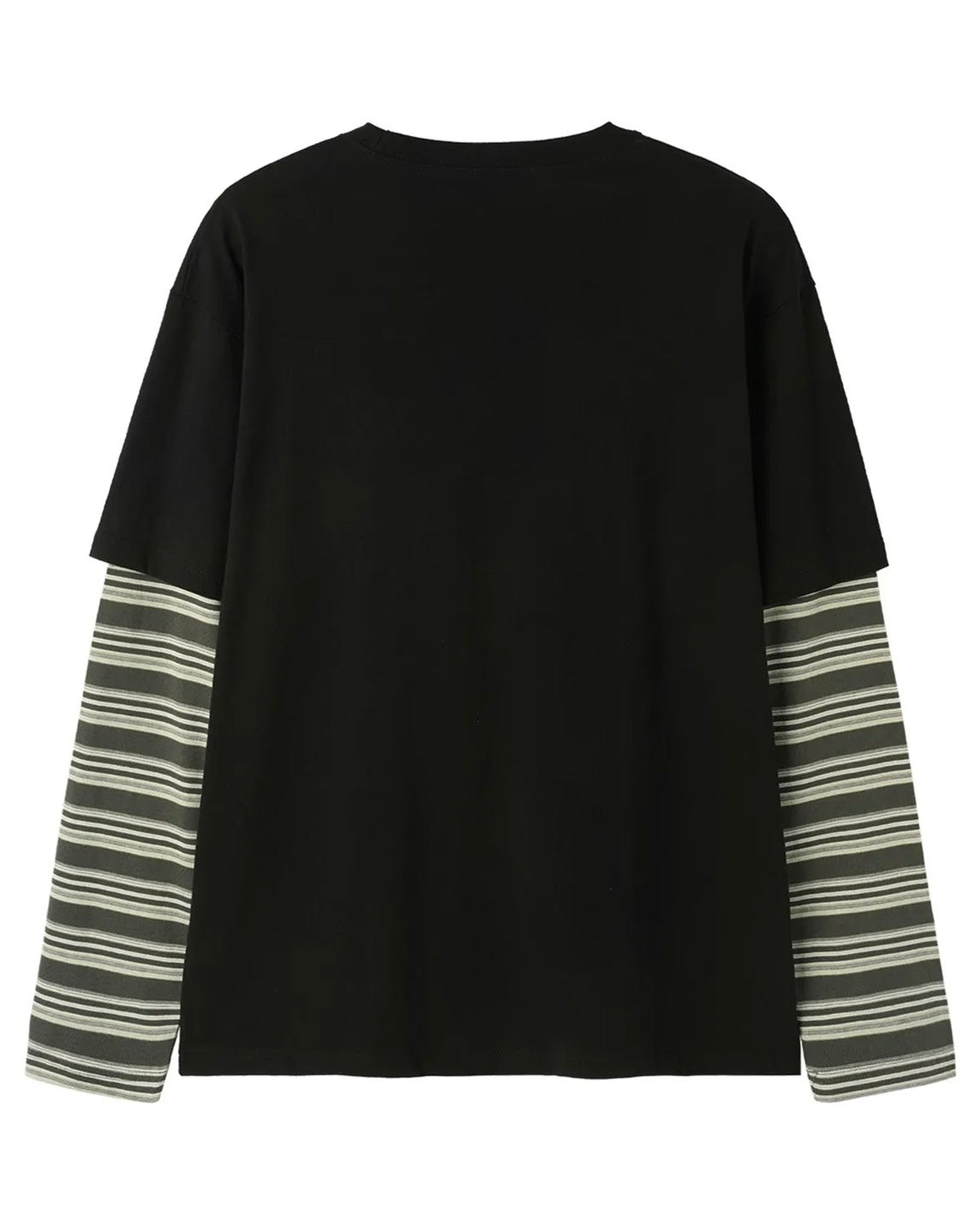 【OY】NEVER SLEEP STRIPE LAYERED L/S TEE