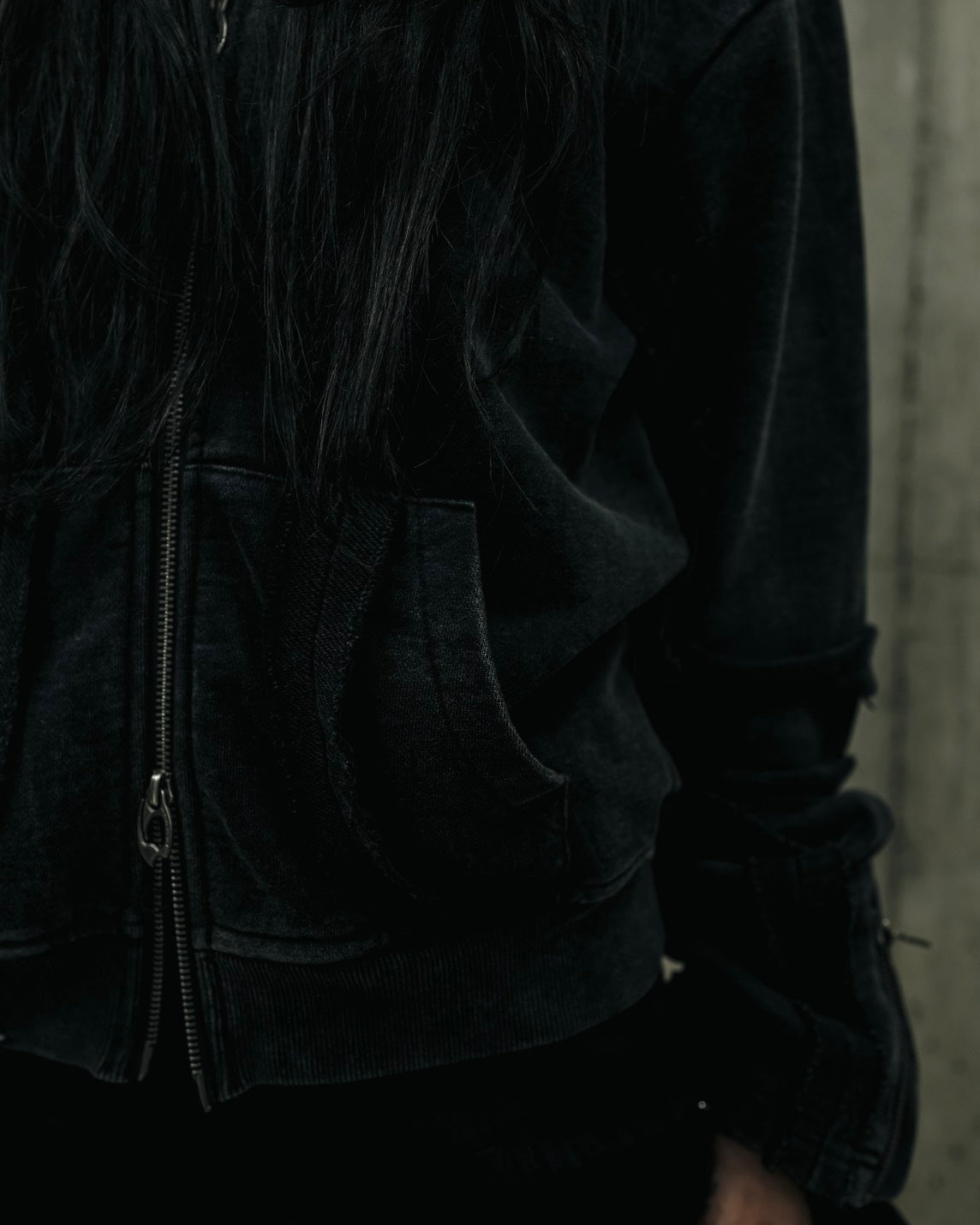 【DIG YOUR OWN GRAVE】FADED SEAM ZIP HOODIE