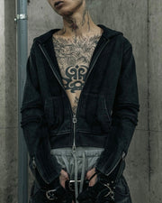 【DIG YOUR OWN GRAVE】FADED SEAM ZIP HOODIE