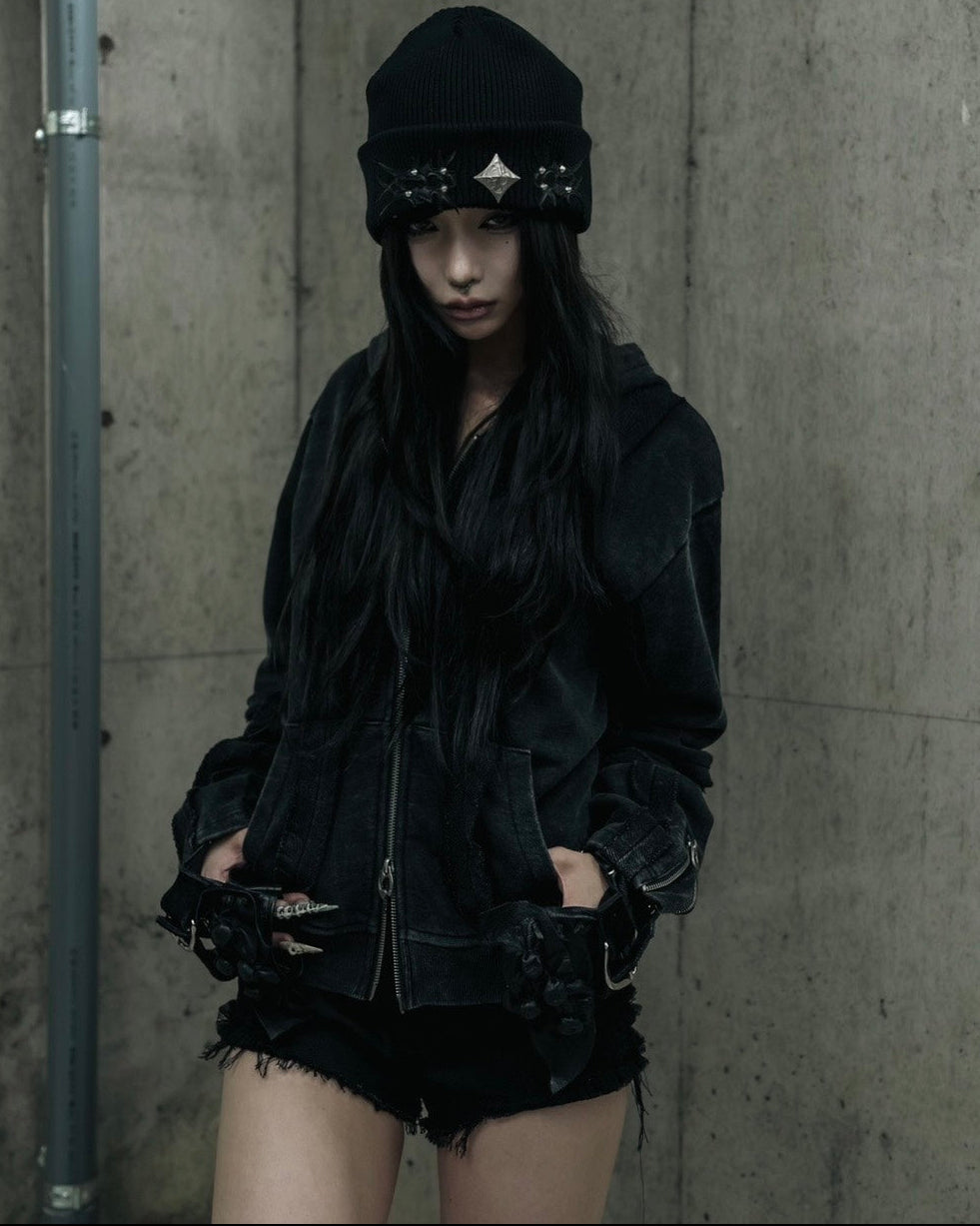 【DIG YOUR OWN GRAVE】FADED SEAM ZIP HOODIE