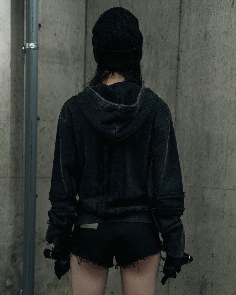 【DIG YOUR OWN GRAVE】FADED SEAM ZIP HOODIE