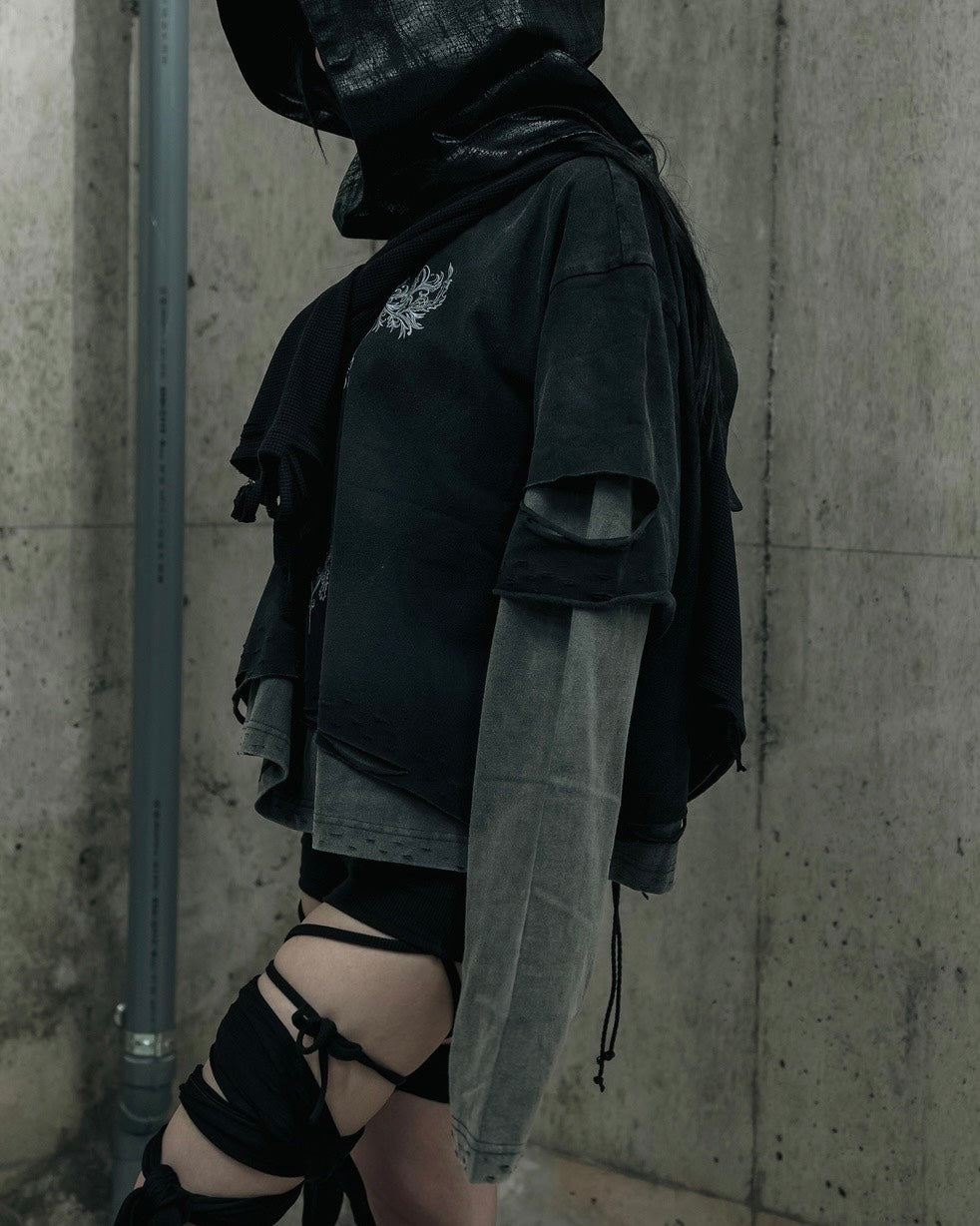 【DIG YOUR OWN GRAVE】TRIBAL CROSS LAYERED TOP