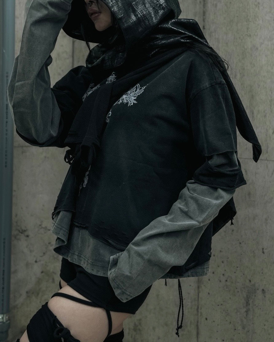 【DIG YOUR OWN GRAVE】TRIBAL CROSS LAYERED TOP