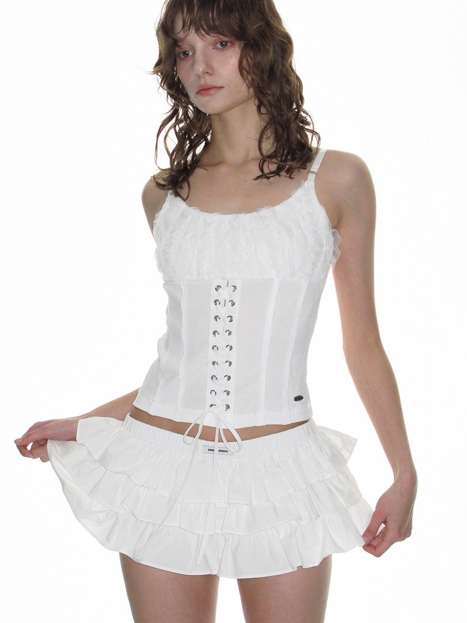 CRANK】LACE CORSET SLEEVELESS TOP – PRESSING WEB SHOP