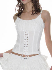 【CRANK】LACE CORSET SLEEVELESS TOP