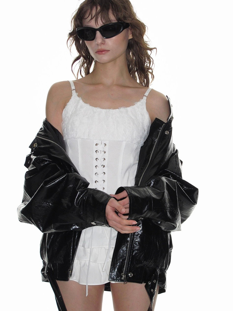 【CRANK】LACE CORSET SLEEVELESS TOP