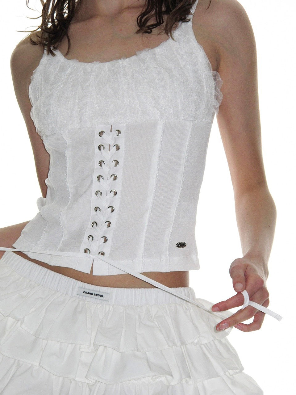 CRANK】LACE CORSET SLEEVELESS TOP – PRESSING WEB SHOP