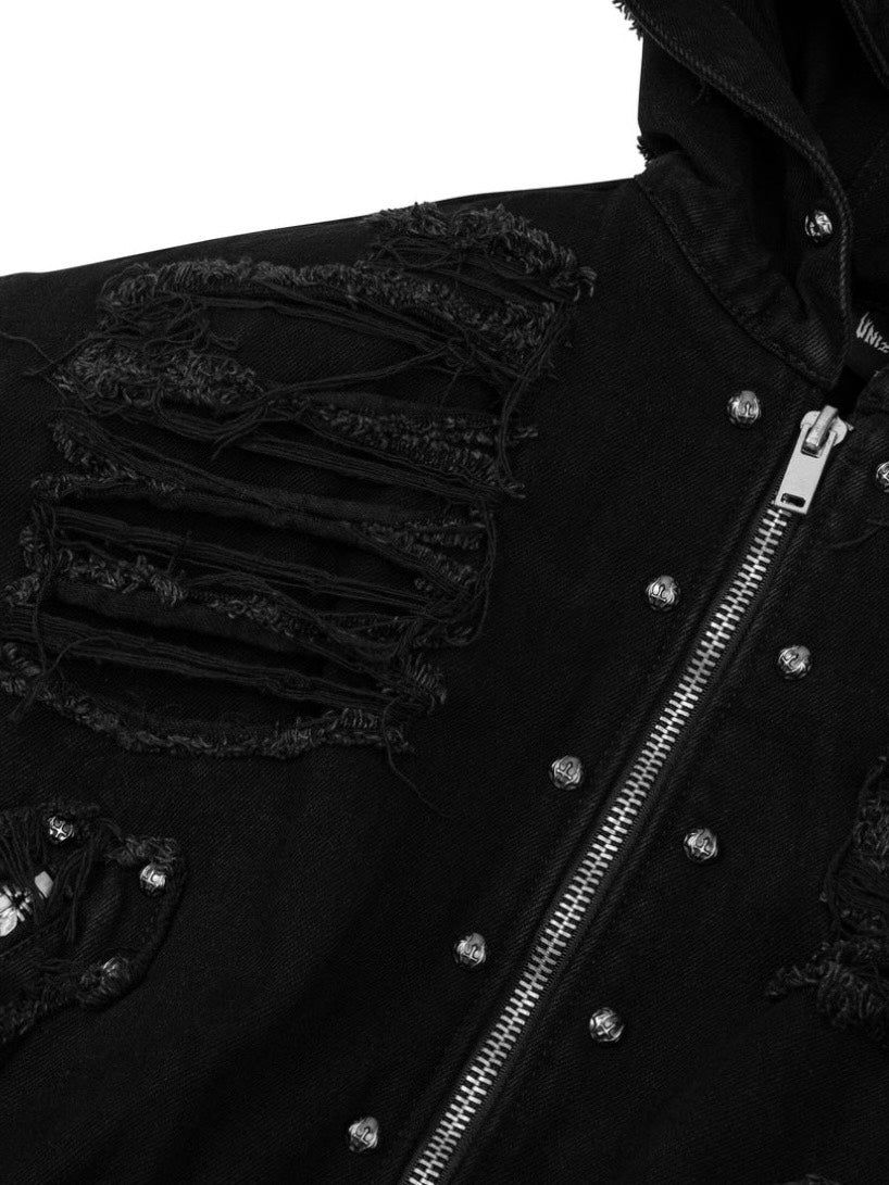 【UNIZ】Rogue Distressed Zip Jacket