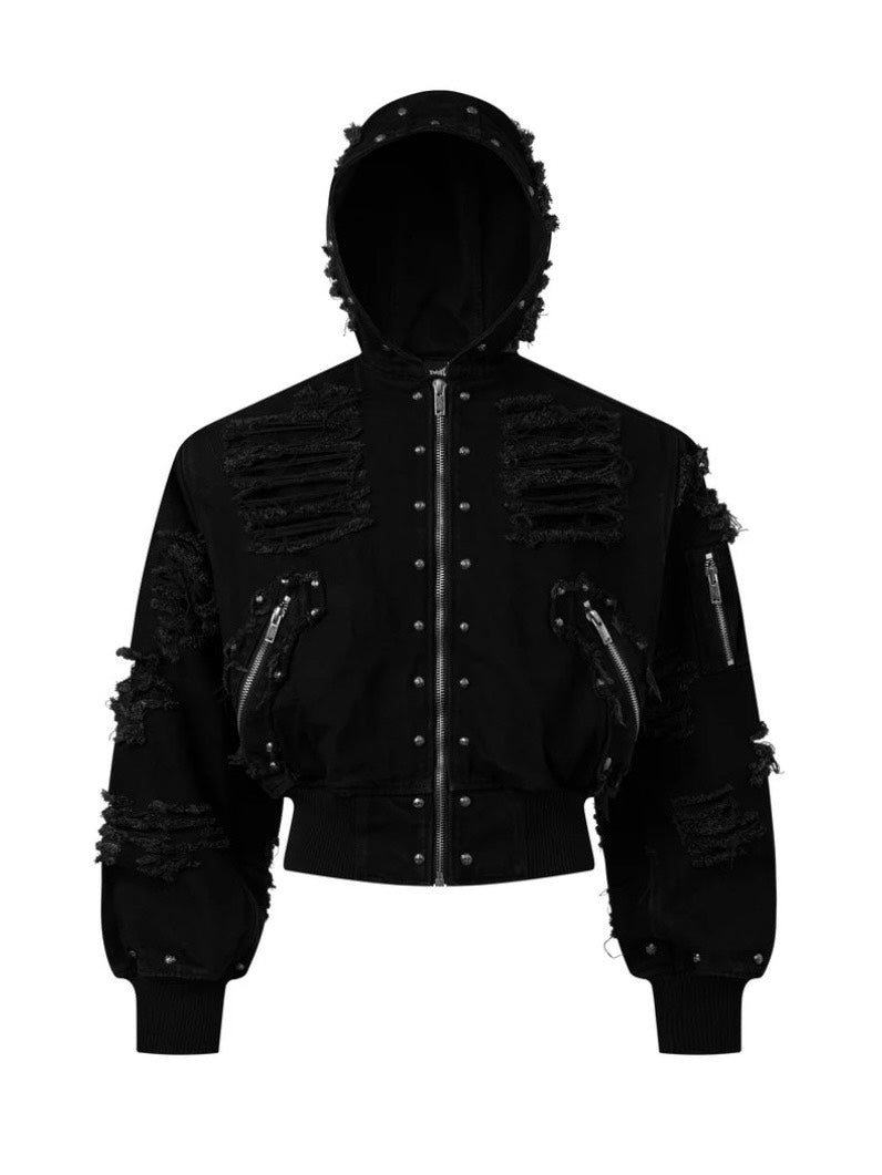 【UNIZ】Rogue Distressed Zip Jacket