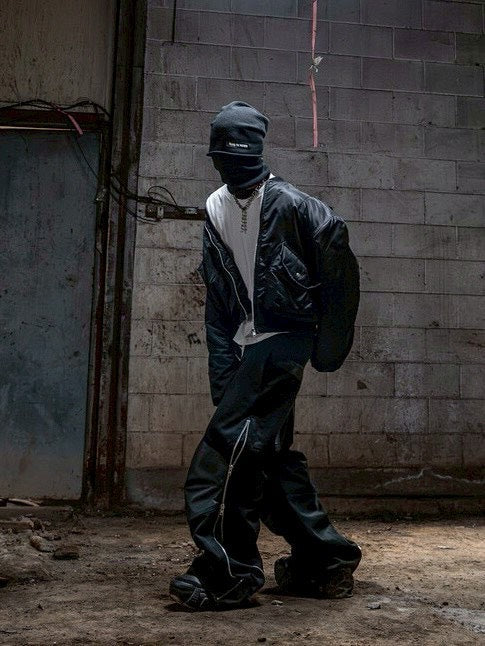 【roaringrad】Carbon-Coated Side-Zip Pants