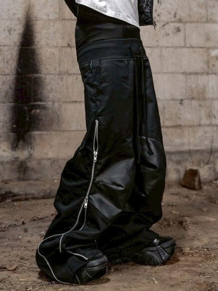 【roaringrad】Carbon-Coated Side-Zip Pants