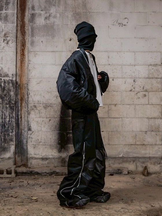 【roaringrad】Carbon-Coated Side-Zip Pants