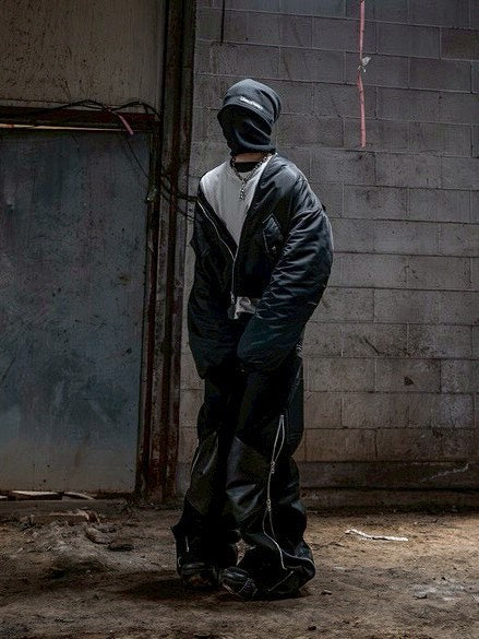 【roaringrad】Carbon-Coated Side-Zip Pants