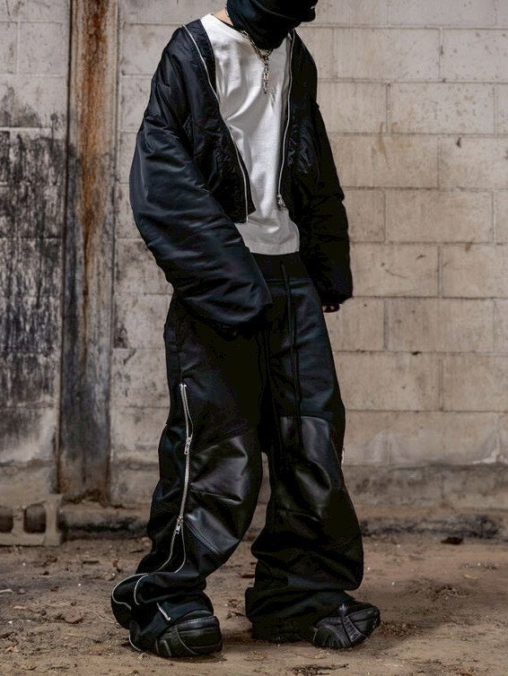 【roaringrad】Carbon-Coated Side-Zip Pants
