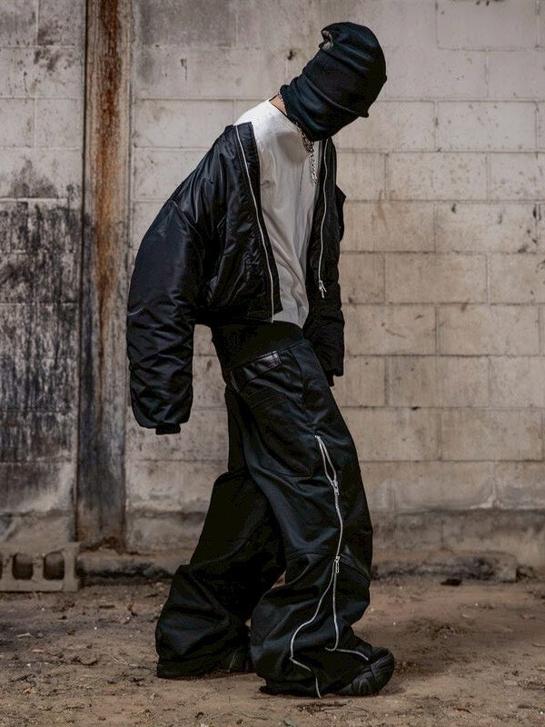 【roaringrad】Carbon-Coated Side-Zip Pants