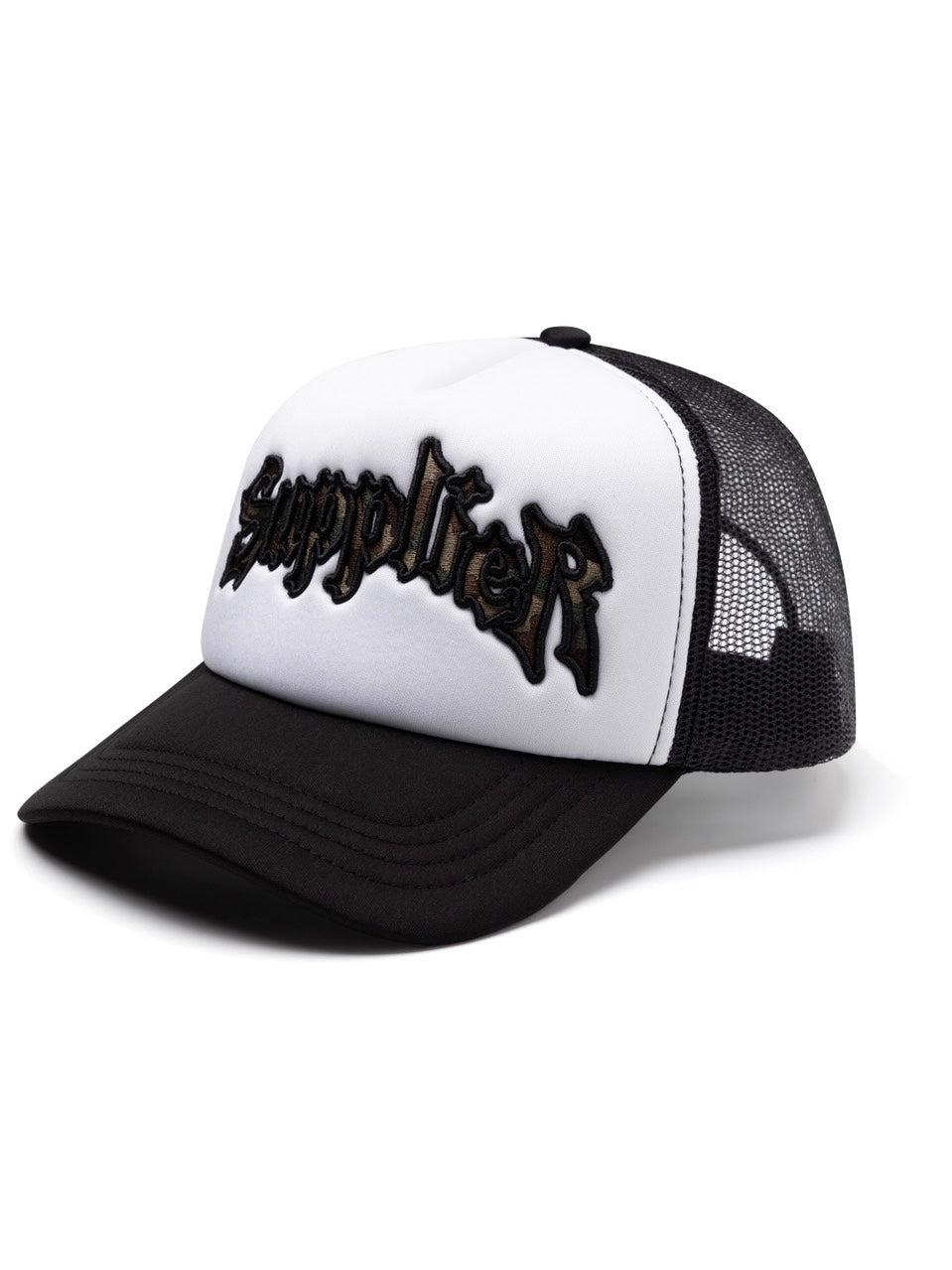 【SUPPLIER】Camouflage Iron Logo Mesh Cap