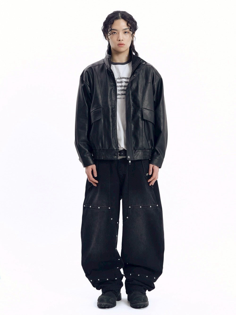 【AAKAM】Dad Leather Jacket