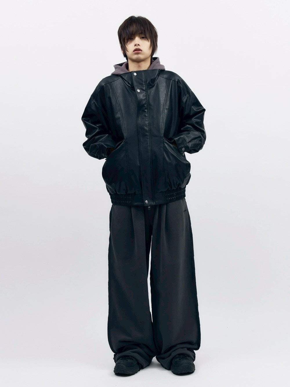 【AAKAM】Dad Leather Jacket