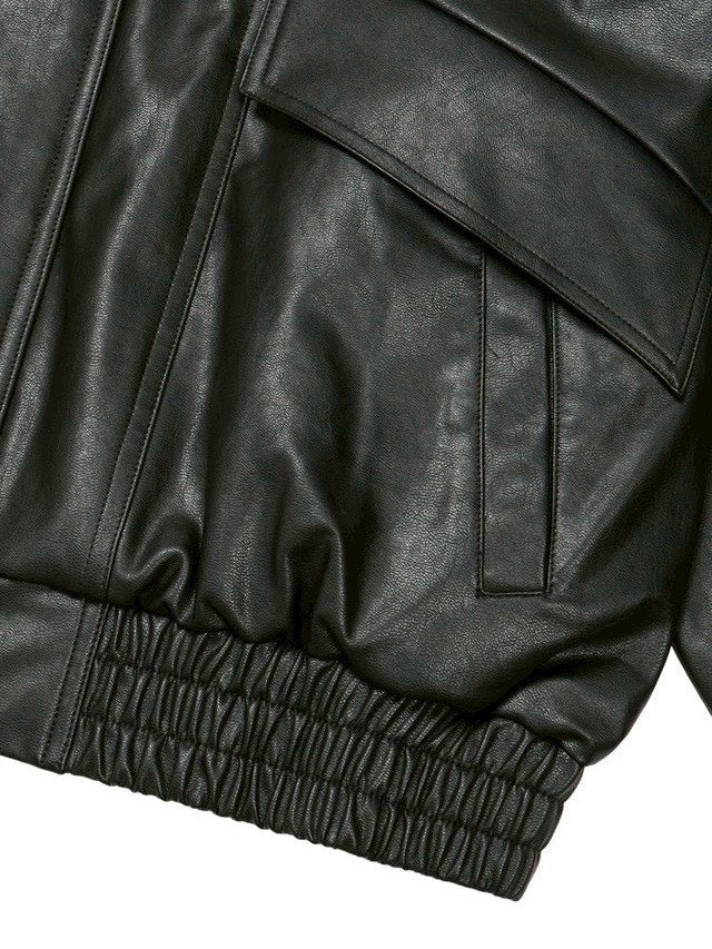 【AAKAM】Dad Leather Jacket
