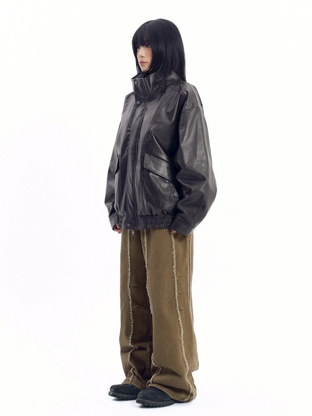 【AAKAM】Dad Leather Jacket