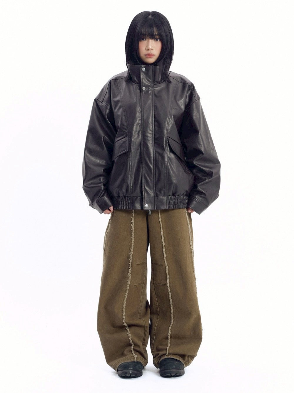 【AAKAM】Dad Leather Jacket
