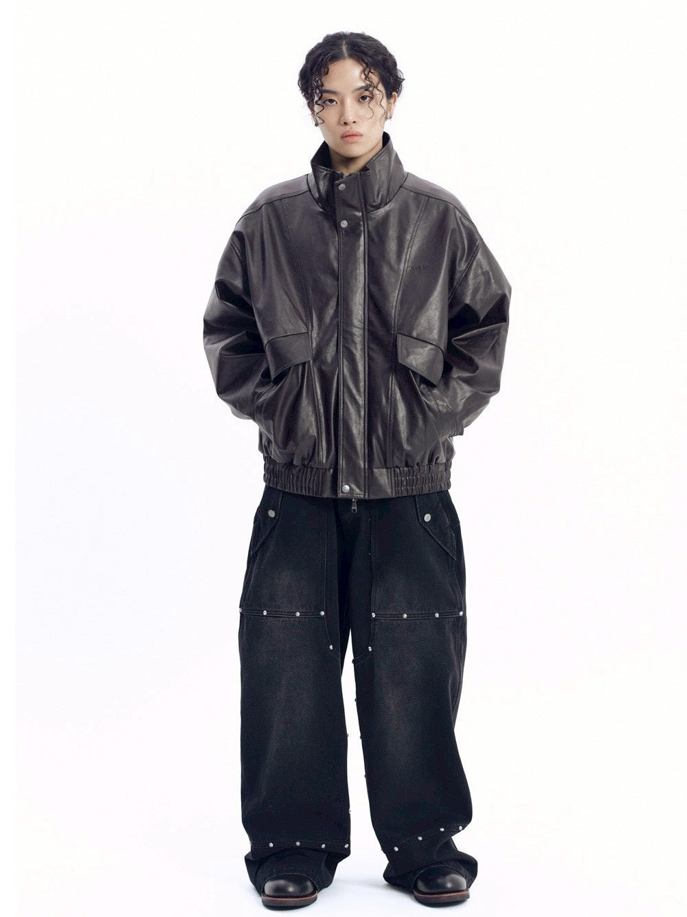 【AAKAM】Dad Leather Jacket