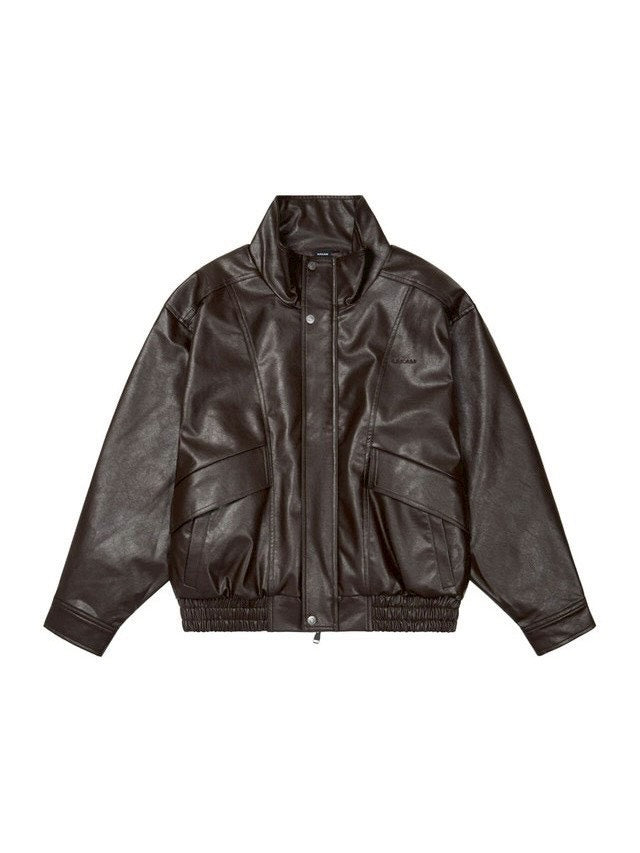 【AAKAM】Dad Leather Jacket