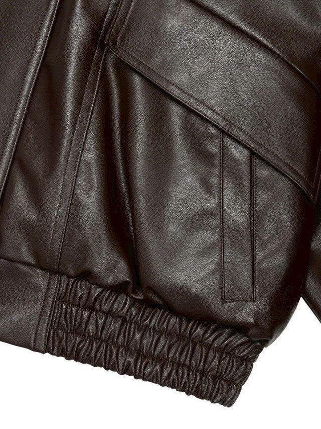 【AAKAM】Dad Leather Jacket