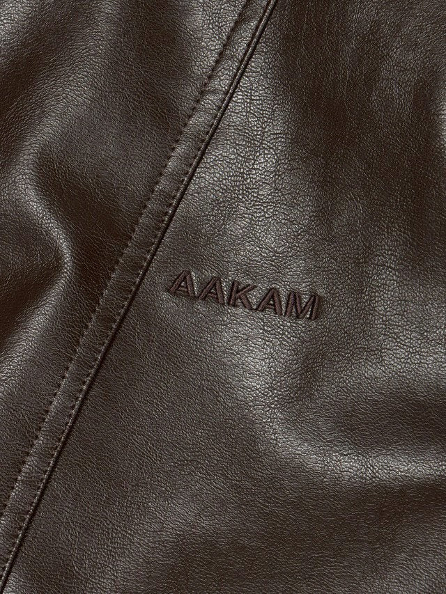 【AAKAM】Dad Leather Jacket