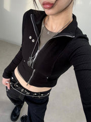 【BLACK PURPLE】Contour Skin Zip-Up